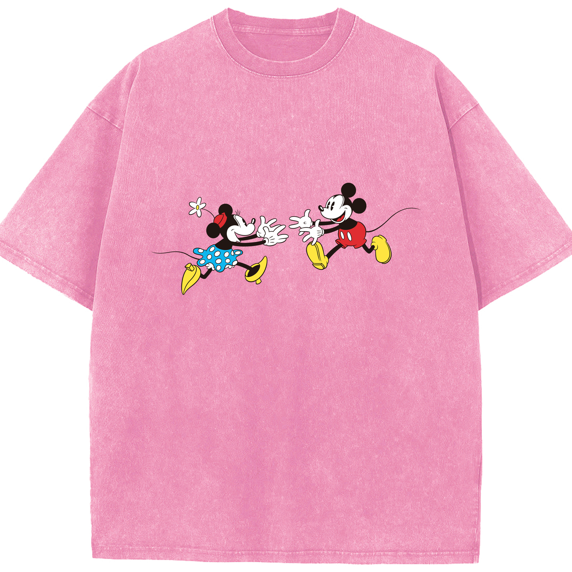（画像用） ミッキーマウス Mickey Mouse 綿100% ヴィンテージ風 半袖Tシャツ（フロントプリント）